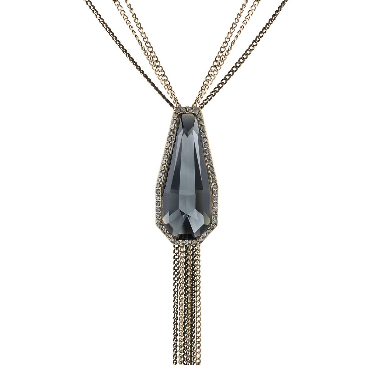 Mecool Long Chain Necklace for Elegant Women Pendant Necklace with Created Crystals