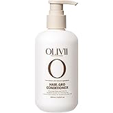 Olivii Hair-Gro Conditioner for Thicker Fuller Hair - Hair Growth with Turmeric, Red Clover, Biotin & Caffeine - Reduces Hair Loss, Soothes Scalp - For All Hair Types