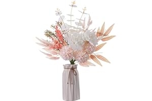 MEIYUETAOSI Artificial Flowers Bouquet, 12 Stems Silk Peony Dandelion Fake Flowers for Dining Table Centerpiece, Wedding Brid