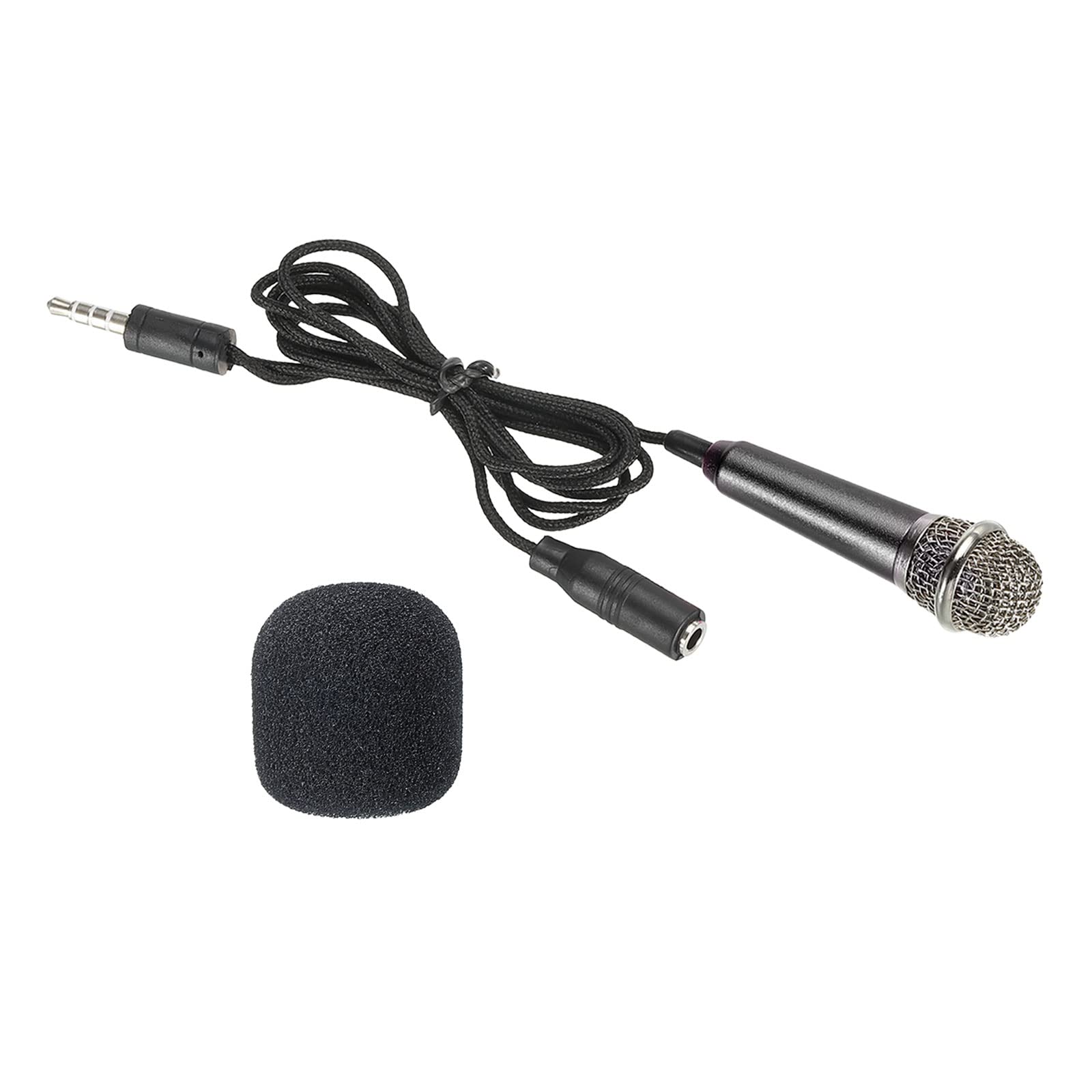 PATIKIL Mini Microphone Portable Vocal Microphone Black for Voice Recording and Singing Pack of 1