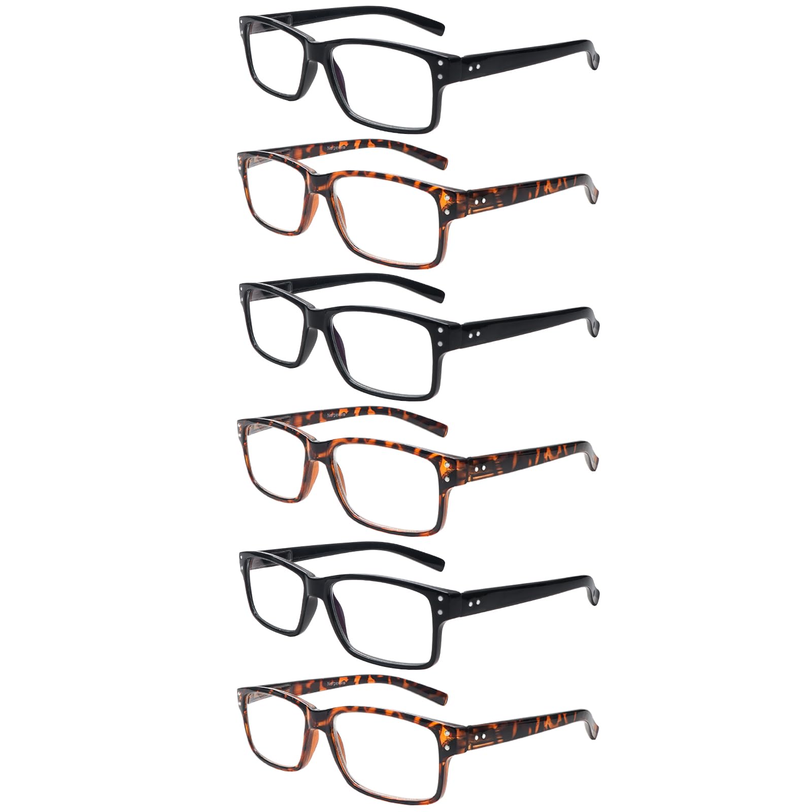 ZONLON 6 Pack Reading Glasses for Men Women Blue Light Blocking Lightweight Black Computer Readers with Spring Hinges （3B3D 4.0 + ） — image 1