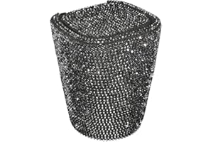 SURAKEY Car Diamond-Encrusted Ashtray LED Lights with Cover Windproof and Odor-Proof Bling Bling Mini Car Trash Can for Office Bedroom Living Room Study Bathroom Dining Room (Black)