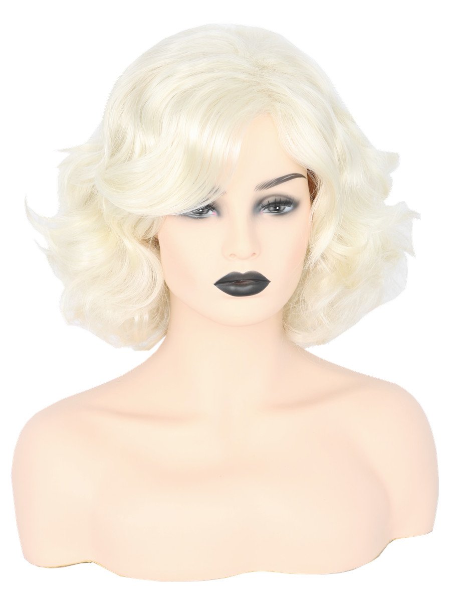 Topcosplay Women Hair Wigs Blonde Wig Short Curly Halloween