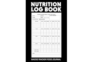 Nutrition Log Book & Macro Tracker Food Journal: Daily Food Intake Log For Keeping Track Of Your Meals, Carbs, Calorie, Fat, 