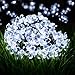 Vmanoo Battery Operated Timer String Lights 50 LED Blossom Flower Fairy Christmas Lighting Decor For Outdoor, Indoor, Garden, Patio, Bedroom Wedding Decorations (White)