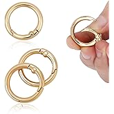 CRAFTYMELODY 32Pcs Alloy Spring O Rings Round Carabiner Snap Clip Spring Gate Rings Keyrings Buckle Platinum Small Clamp Clasp for Key Chains Purse Shoulder Bag Keychain DIY Crafts Accessories