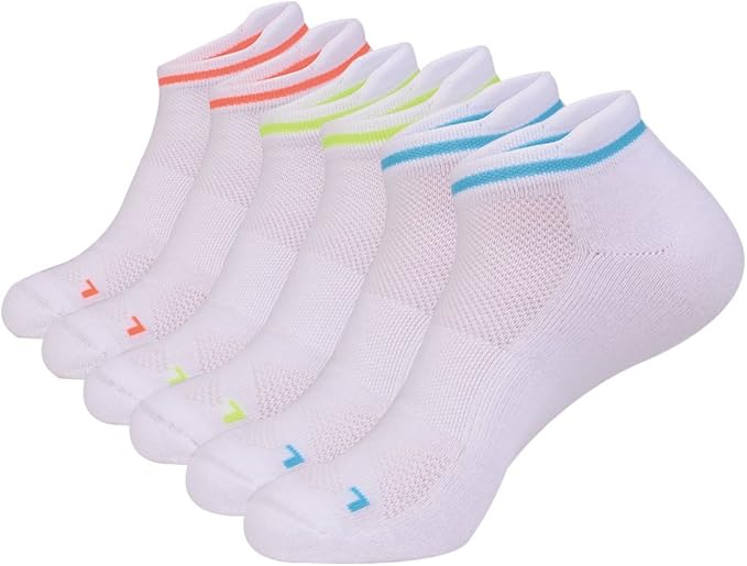 JOYNÉE Men's 6 Pack Athletic Cotton Breathable Short Ankle Socks with