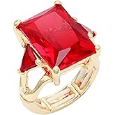 Lavencious Big Bold Radiant CZ Stones Stretch Rings for Women Size for 7-9