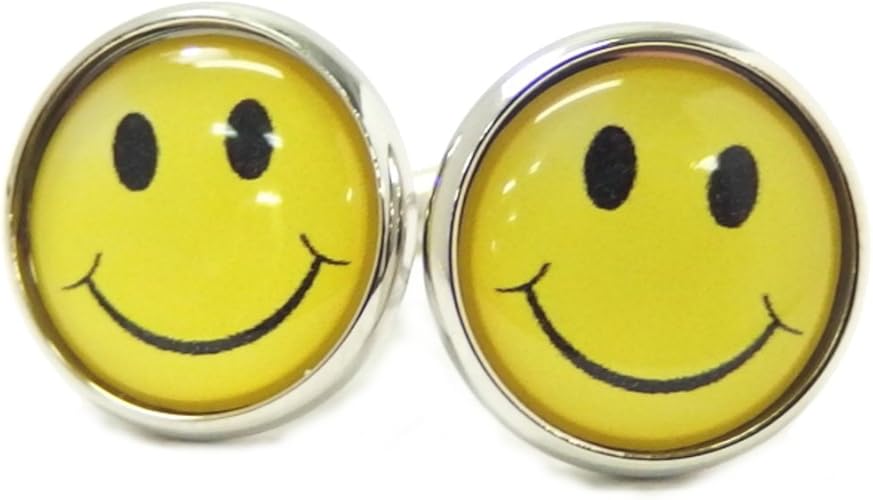 Amazon Dandeon いつも心に微笑みを 懐かしいスマイルマークのカフス カフリンクス カフスボタン カフス 通販
