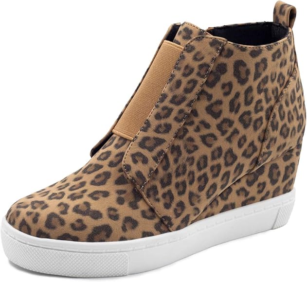 leopard wedge tennis shoes