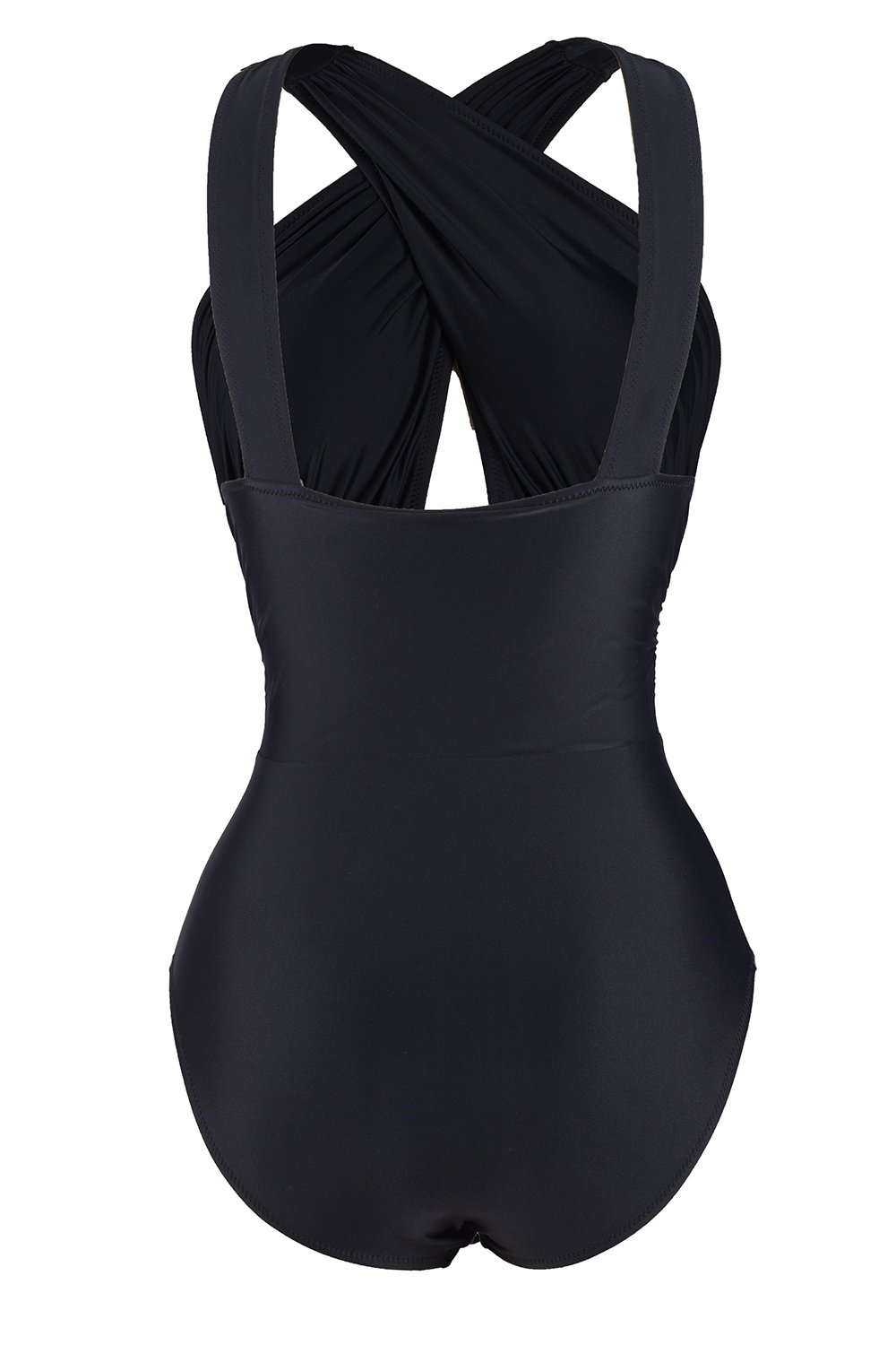 CUPSHE Women's Deep Feelings Cross OnePiece Swimsuit Solid Black