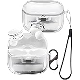for JBL Tune Buds 2 Case Clear, Transparent TPU Shockproof Protective Cover with Carabiner for JBL Earbuds