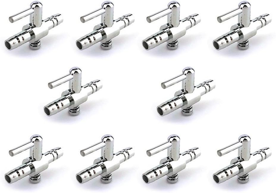 YunnLiin 10Pcs Stainless Steel Single Way Air Valve One Way Valve Distributor Splitter for Aquarium Pump