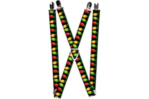 Buckle-Down unisex adults Buckle-down - Christmas Suspenders, Multicolor, One Size US
