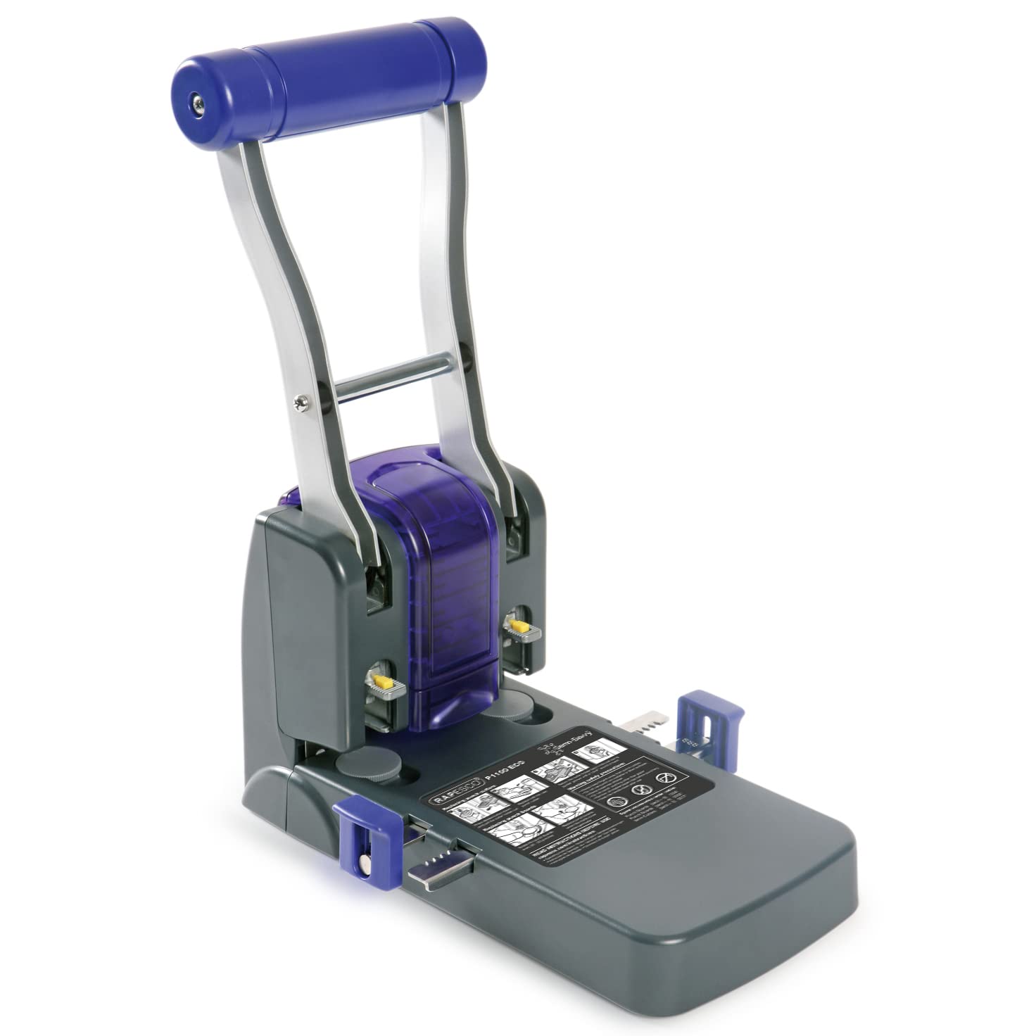 Rapesco 0247 ECO P2200 High-Capacity 2-Hole Punch, 100 Sheet Capacity, Black and Purple — image 1