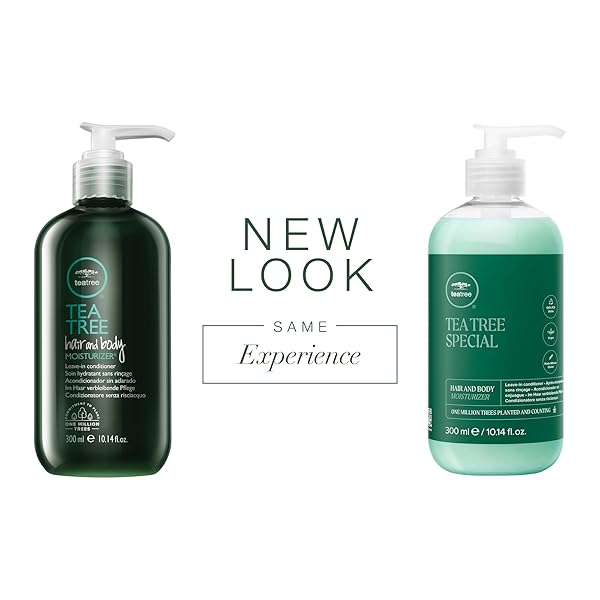 TEA TREE HAIR AND BODY MOISTURIZER LEAVE-IN CONDITIONER, BODY LOTION, AFTER-SHAVE CREAM, FOR ALL HAIR + SKIN TYPES, 10.14 FL. OZ.