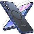 OWKEY Galaxy A15 5G Phone Case,Magnetic Samsung Galaxy A15 5G Case for Magsafe with Tempered Glass Screen Protector,[Shockproof Military] Translucent Back Slim Bumper Cover Samsung A15 5G Case, Blue