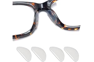 Eyeglass Nose Pads Adhesive Silicone Soft Anti Slip Nose Pads for Plastic Frames Eyeglasses and Sunglasses 20 Pairs Clear 1.0
