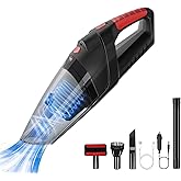 Tradetop Handheld Vacuum Cleaner, Cordless Vacuum Cleaner, 6.5KPA Super Powerful Suction Cleaner, Rechargeable Portable Hand Vacuum,with LED, HEPA Filter, for Home & Pet Hair (Black)