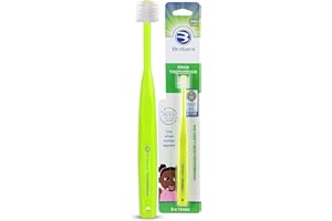 Brilliant Oral Care Child Toothbrush with Soft Bristles and Round Head, for a Kid Approved, Easy to Use All-Around Clean Mouth, Ages 2-5 Years, Lime, 1 Pack