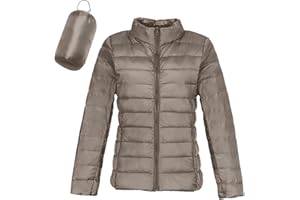 GOSEAGOTOFUN Packable Down Jacket for Women Lightweight Winter Down Jackets Zipper Warm Puffer Jacket No Hood Slim Fit Coat