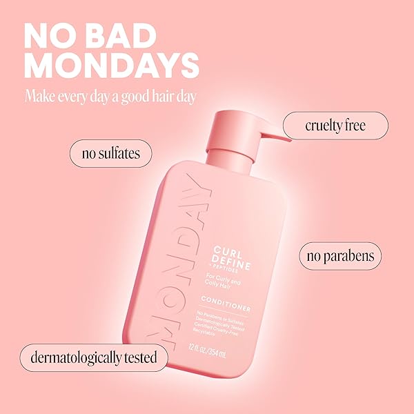 MONDAY HAIRCARE CURL DEFINE CONDITIONER WITH PEPTIDES, COCONUT OIL & SHEA BUTTER FOR CURLS OF ALL TYPES 354 ML