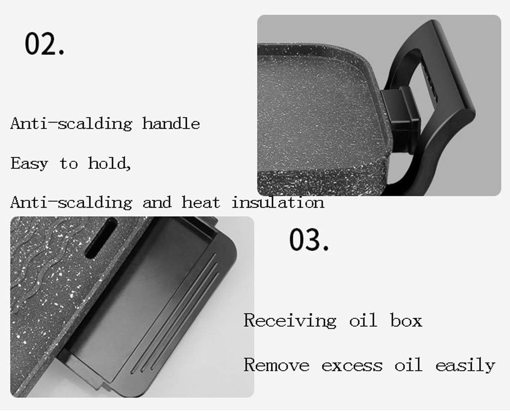 review zaizai Versatile -Portable Barbecue Grill, Indoor BBQ Grill Smokeless Electric,Multi-Step Temperature Adjustment, 1800W High Power, Multi-Purpose for One Machine,Adjustable Thermostat