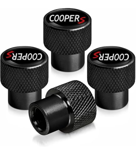 HEINMO Union Jack Tire Valve Caps – 4 Pack, Stainless Steel, For All Mini Cooper – Gray
