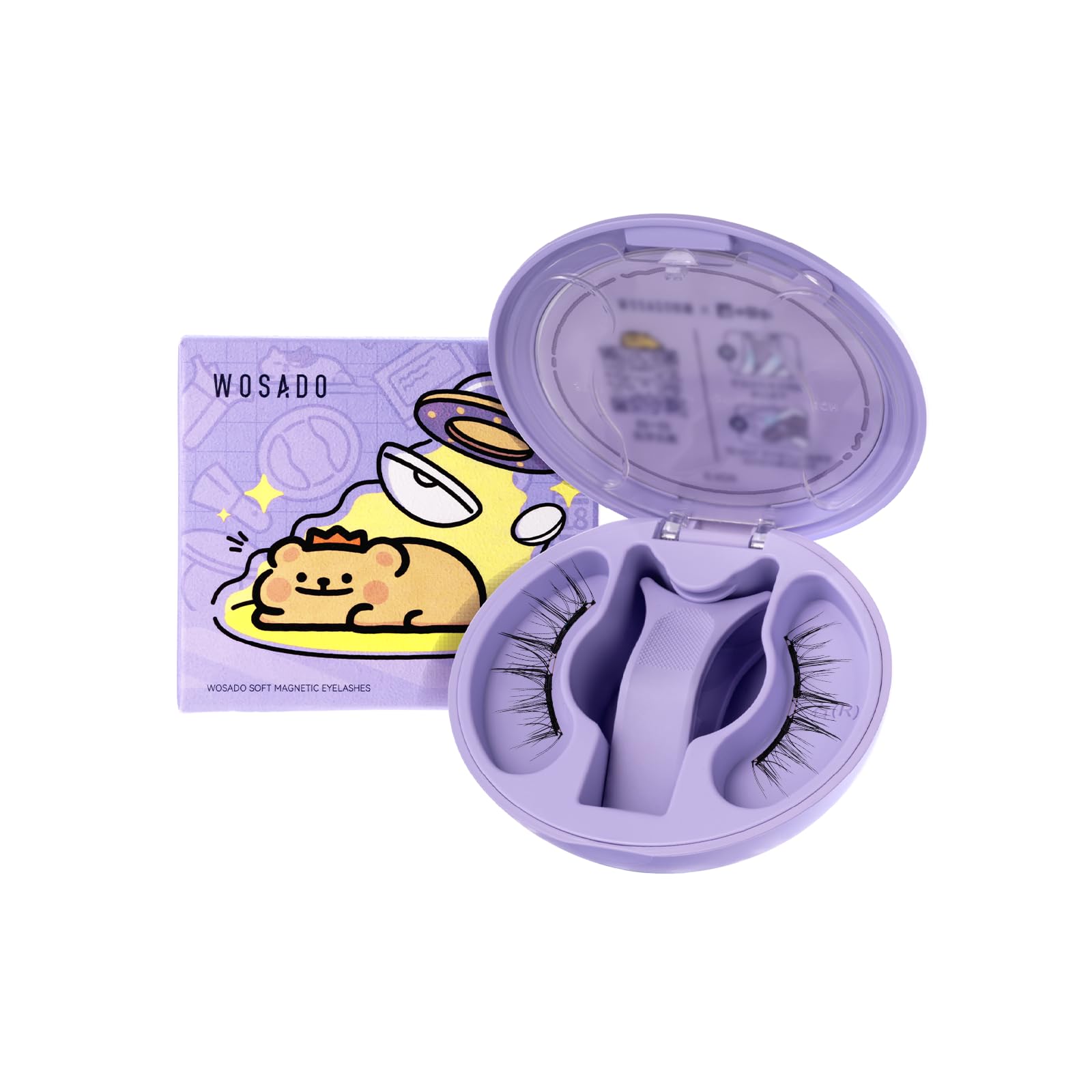 Photo 1 of WOSADO×BearisBug Soft Magnetic Eyelashes Kit with Applicator, [No.14 Frost Black] 21.5mm Reusable Glue-free Magnetic Lashes, Cruelty-free False Lashes, Waterproof, Lightweight, Suit for Heavy Makeup