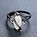 Bamos Jewelry Womens S Promise Ring Graduation Gift Wedding Engagement White Lab Opal Black Gold Party Rings for Her Size 7