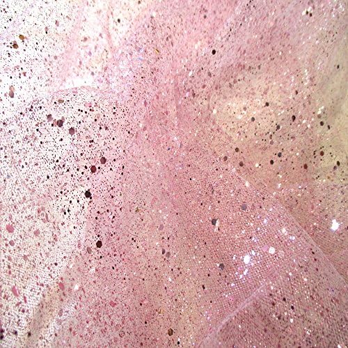 Pink Sparkle Mesh 100% Polyester 2 way stretch mesh 60 inch wide JN00194