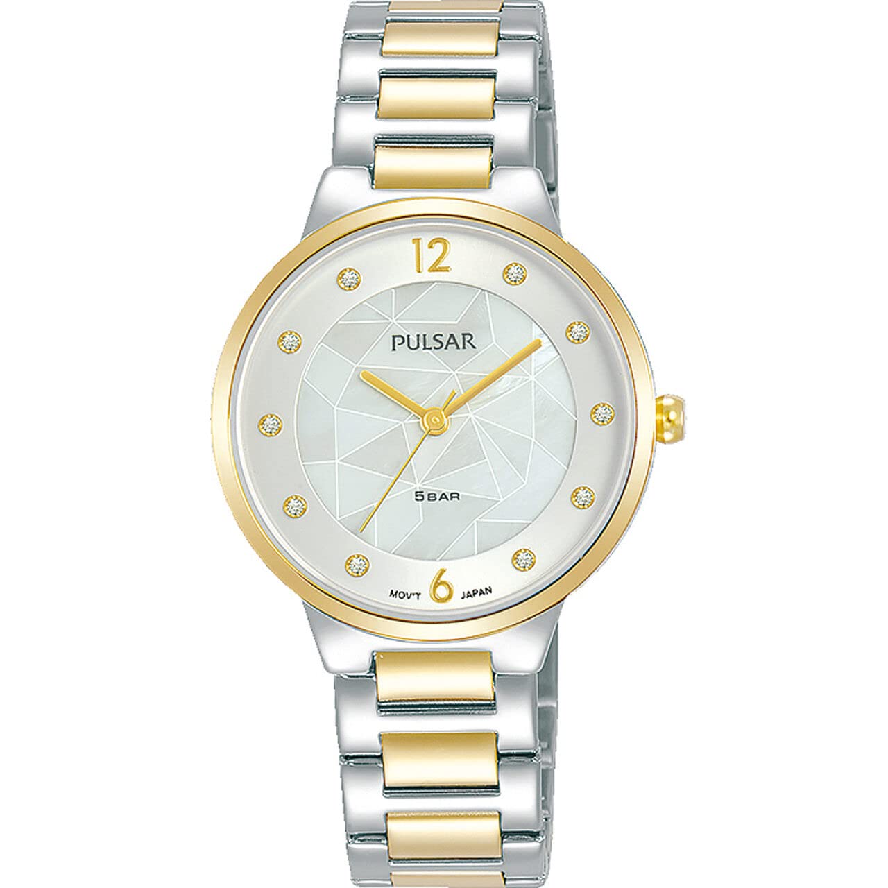 Pulsar Women's Analogue Quartz Watch with Metal Strap, Silver-Gold, Quartz