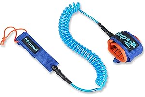 LINGVUM Coiled SUP Leash Premium Stand Up Paddle Board Leg Rope Wrist Strap Surfboard Leash for Paddleboard, Shortboard, Longboard
