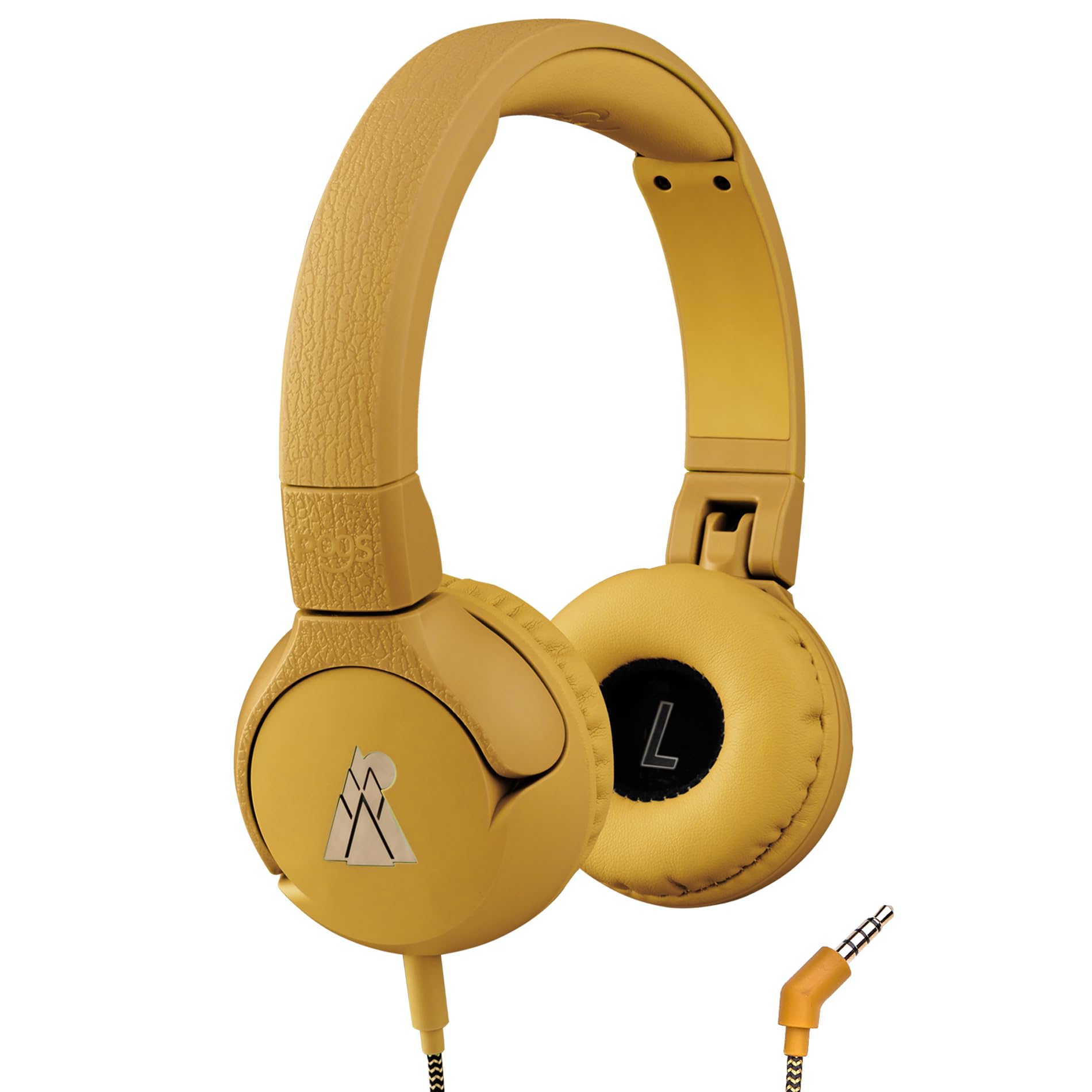 POGS Kids Wired Headphones | The Elephant 2 | Foldable, Durable Headphones for Kids 3+ | Volume Limited 85dB, Microphone | On-Ear | Music-Sharing Function Safe 3.5 mm audio cable (rYellow)