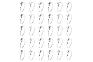 PENTA ANGEL Bridal Shower Rings 30Pcs Fake Diamond Engagement Rings for Wedding Bride To Be Valentine’s Day Game Party Favors Table Decoration