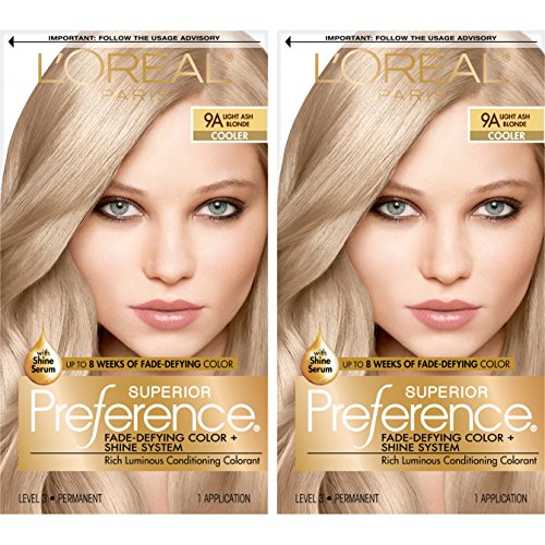 L'OrÃ©al Paris Superior Preference Fade-Defying + Shine Permanent Hair Color, Light Ash Blonde (2 Count) Hair Dye
