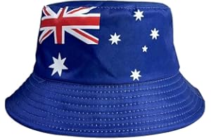 Petite Pine Australia Fishing Hat with National Flag,Australian Sun Protection Bucket Cap for Men Women