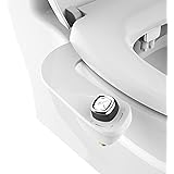 BioBidet SlimEdge Simple Bidet Toilet Attachment in White with Dual Nozzle, Fresh Water Spray, Non Electric, Easy to Install,