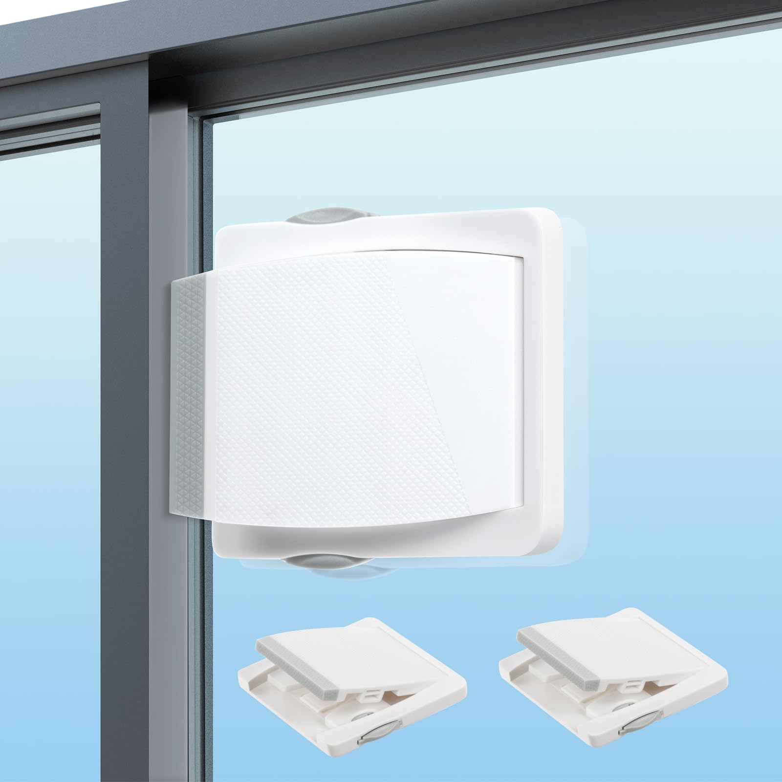 Vicloon Baby Sliding Door Locks, 2 Pcs Sliding Glass Door Child Lock, Sliding Closet Door Lock, Baby and Pets Proof Sliding Door, Keyless Child Safety Locks for Patios Door, Closet Door - White M — image 1