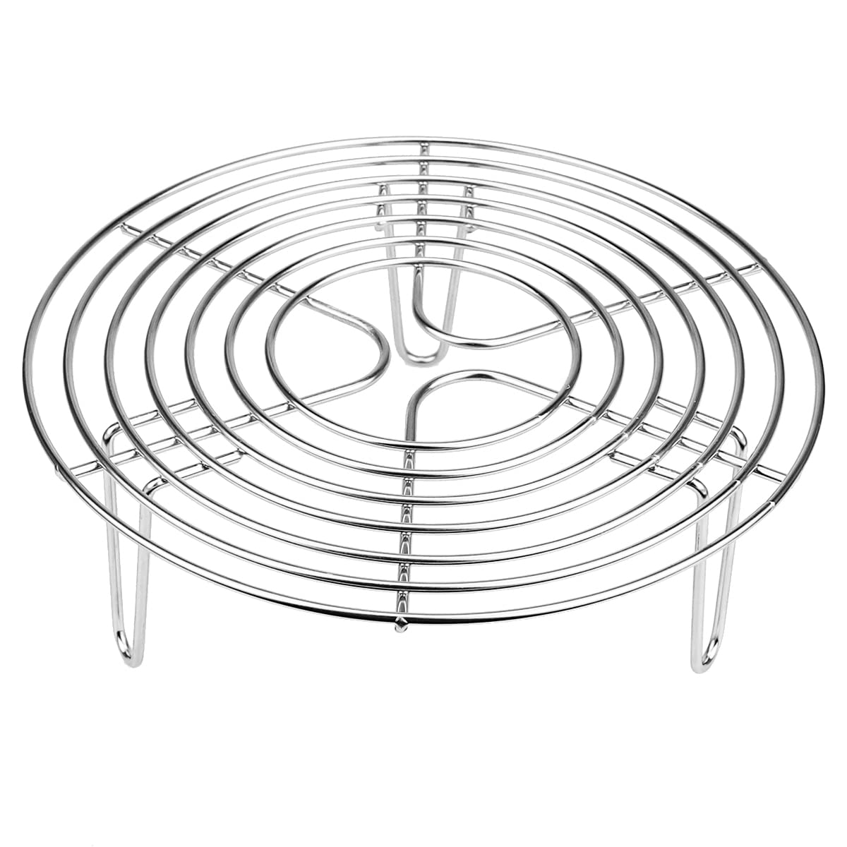 DOERDO Round Cooking Rack Multi-Purpose Stainless Steel Grilling Rack Steamer Rack Cooling Rack for Baking Canning Cooking, 20x20x7CM
