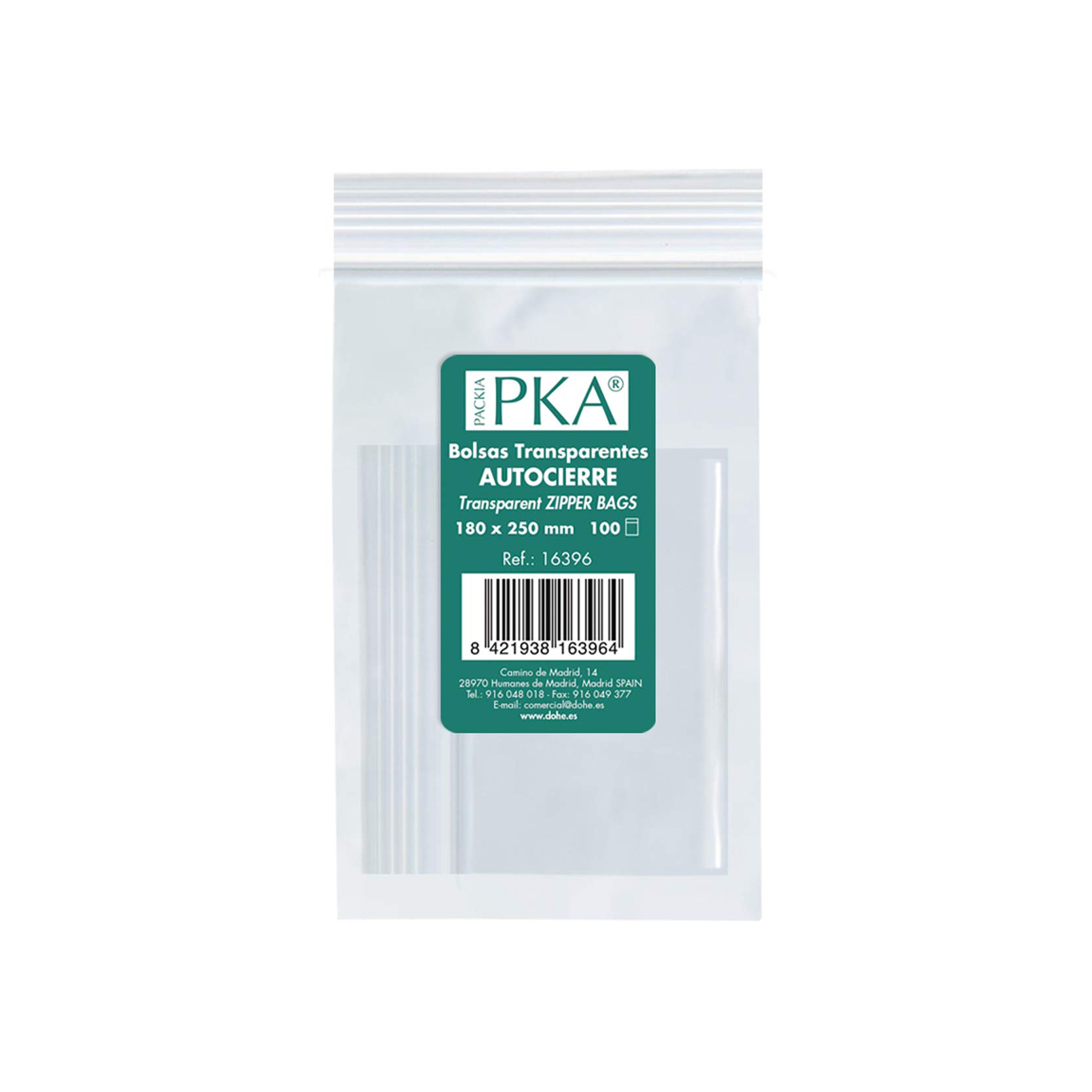 PKA 16392 – Pack of 100 Re-sealable Plastic Bags, 80 x 120 mm