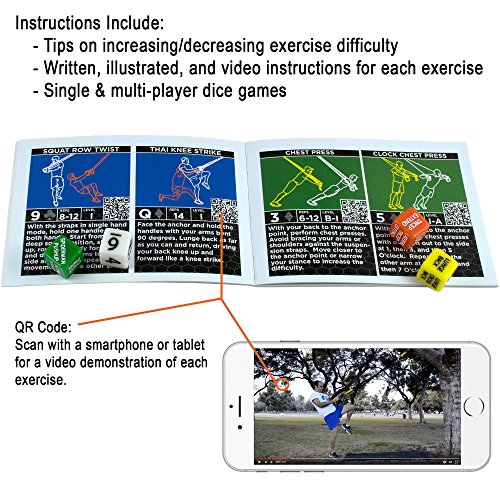 Stack 52 Suspension Exercise Dice. Compatible with All Suspension Trainers. Suspended Bodyweight Resistance Workout Game. Video Instructions Included. Fun at Home Fitness Training Program. - Thumbnail 3