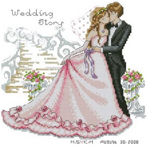 happykatehehe 14 counted aida needlepoint cross stitch wedding kit with colorful chart KQ091