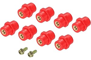 PATIKIL Insulator 8pcs SM25 19x25mm High-Strength Polyester Standoff Insulators with M6 Screws for Power Distribution Cabinet
