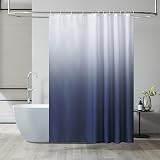 Furlinic Polyester Shower Curtain 180x180 cm Waterproof Mold Proof with 12 Hooks