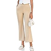 Cicy Bell Womens Flare Capri Pants Elastic High Waisted Cropped Dress Pants Trousers Stretchy Work Slacks