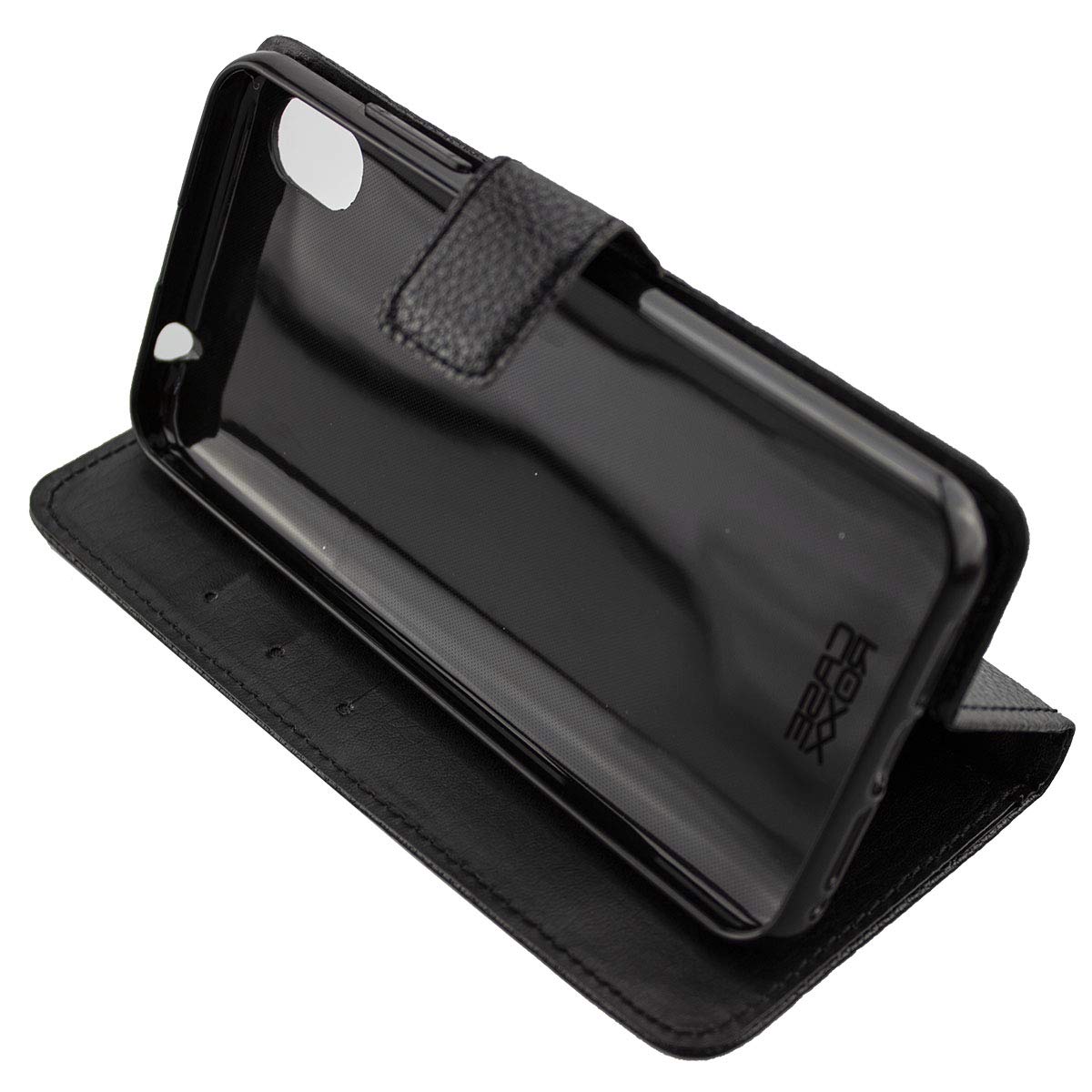 caseroxx Bookstyle-Case for Gigaset GS110, Cover, faux leather, black, Card Slots & Magnetic Closure
