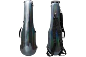Vetimobato Dazzling Hard Shell Violin Case 4/4 Full Size Strong Flight Carbon Fiber Violin Box with Straps Travel Violin Case (Multi-colored)