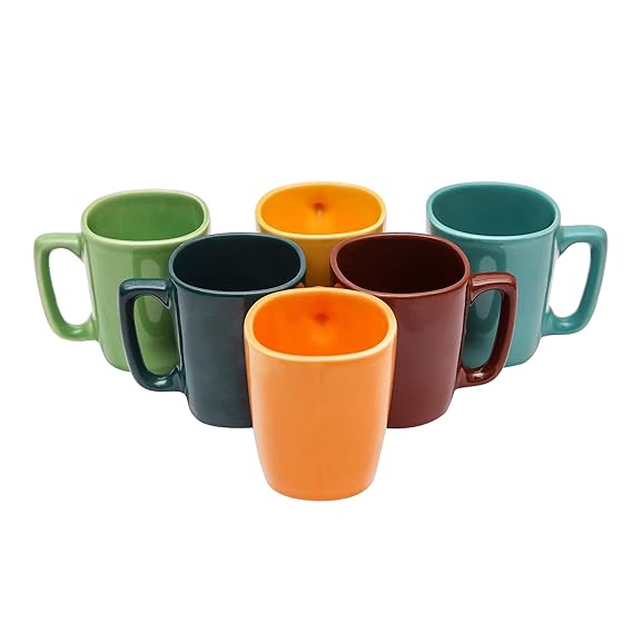 Buy Anwaliya Gaia Tapered Ceramic Coffee Mugs, 250 ml, Set