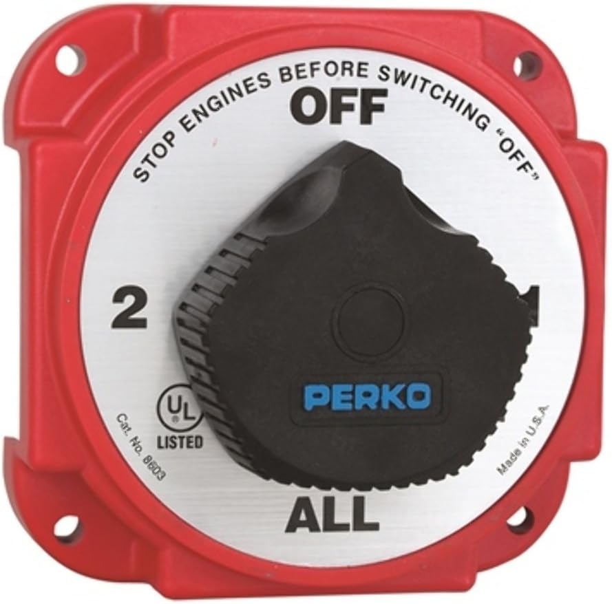 Perko 8603DP Heavy Duty Battery Selector Switch with Alternator Field Disconnect : Boating Battery Switches : Sports & Outdoors